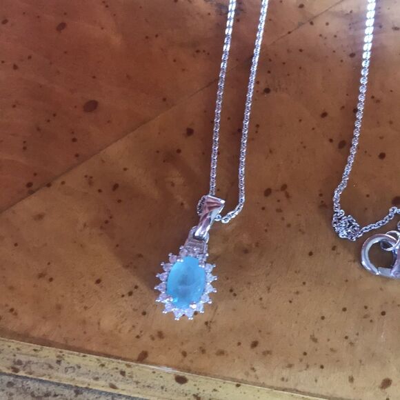 Natural Grandidierite Sterling Silver Necklace - Picture 2 of 8